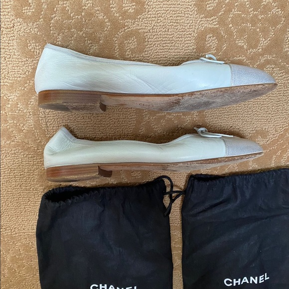 Chanel ballerina flats light blue silver toe cap - Picture 9 of 16